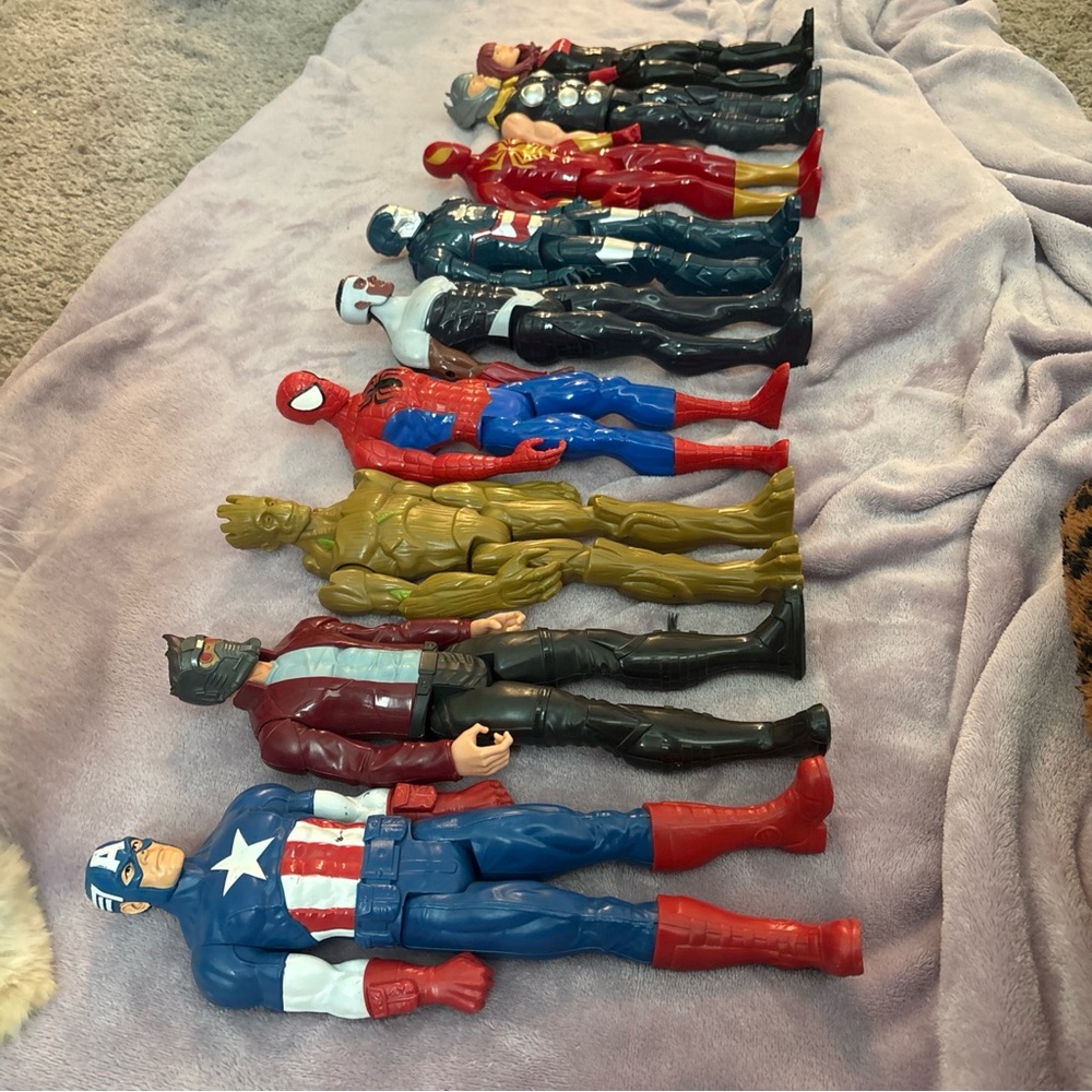 Marvel Action Figures Set - Blue, Red, Green, Black